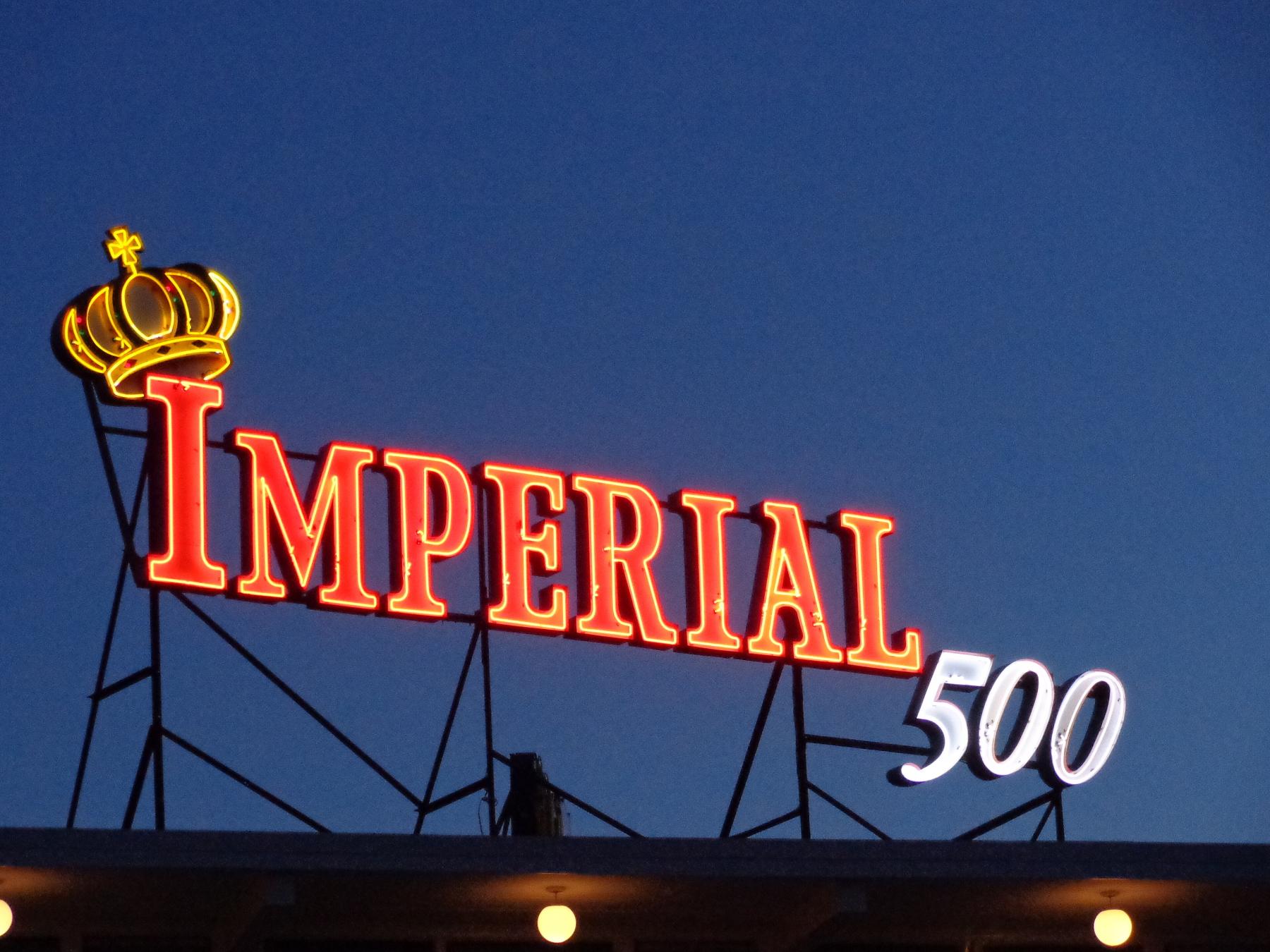 Imperial 500 Motel neon sign, Wildwood Crest NJ — CC0 photo by Smallbones via Wikimedia Commons