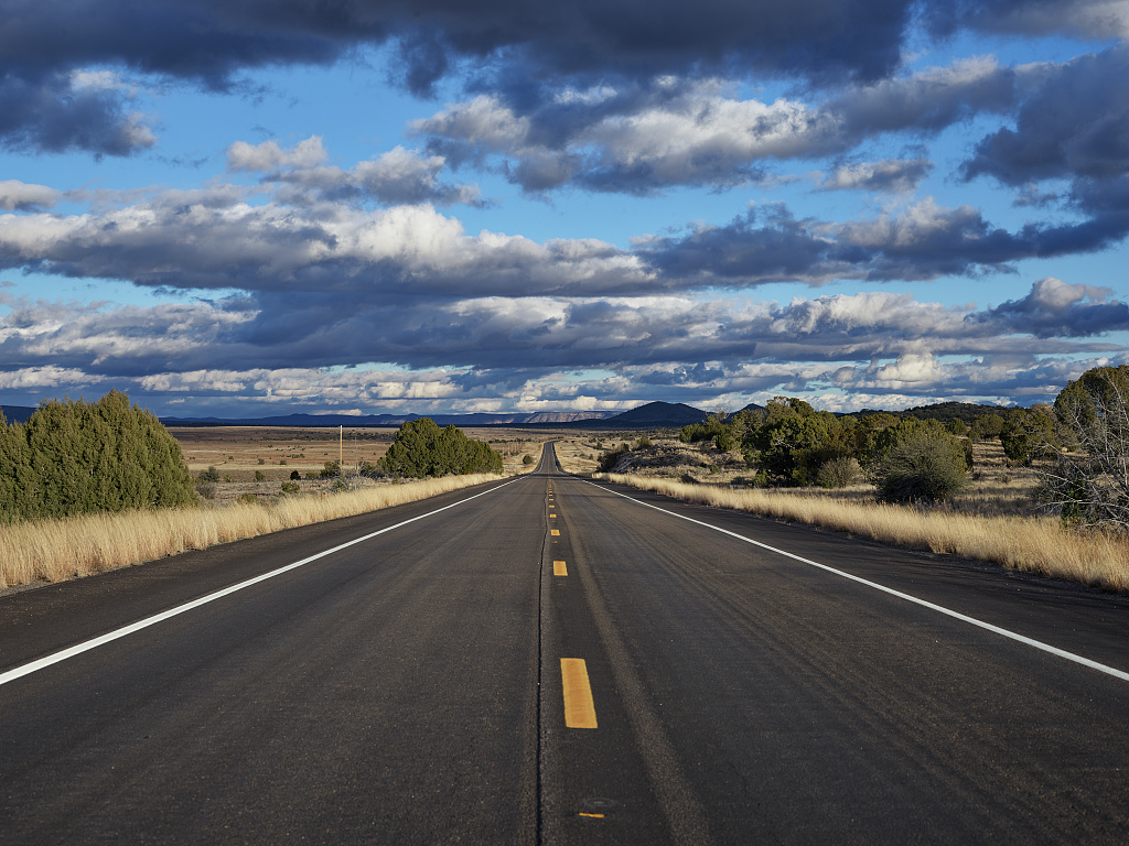 Deserted stretch of old U.S. Route 66 in Mohave County, Arizona